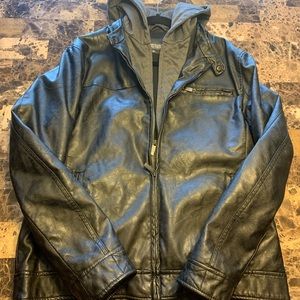 Mens hooded bomber jacket